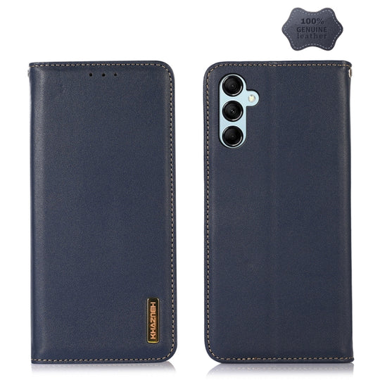 For Samsung Galaxy M54 5G KHAZNEH Nappa Top Layer Cowhide Leather Phone Case(Blue)