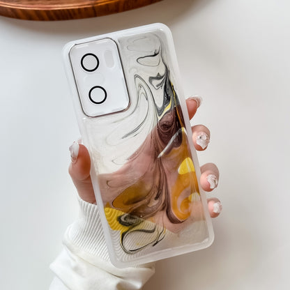 For Xiaomi Redmi K40 Oil Painting Electroplating TPU Phone Case(White) - Xiaomi Cases by buy2fix | Online Shopping UK | buy2fix