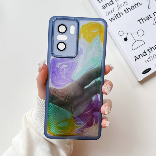 For Xiaomi Redmi K40 Pro Oil Painting Electroplating TPU Phone Case(Blue) - Xiaomi Cases by buy2fix | Online Shopping UK | buy2fix
