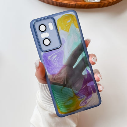 For Xiaomi Redmi K40 Pro Oil Painting Electroplating TPU Phone Case(Blue) - Xiaomi Cases by buy2fix | Online Shopping UK | buy2fix
