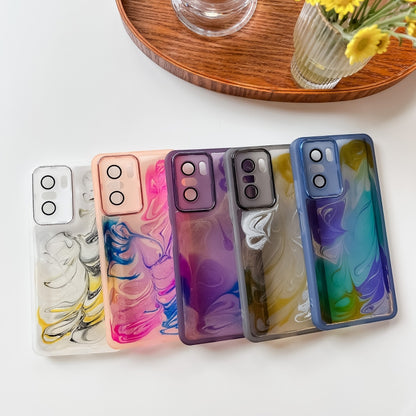 For Xiaomi Redmi K40 Pro Oil Painting Electroplating TPU Phone Case(Blue) - Xiaomi Cases by buy2fix | Online Shopping UK | buy2fix