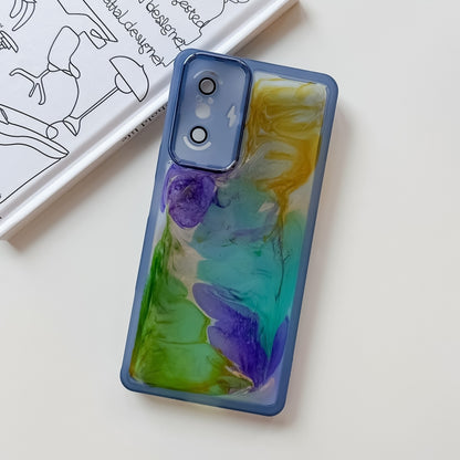 For Xiaomi Redmi K40 Gaming Oil Painting Electroplating TPU Phone Case(Blue) - Xiaomi Cases by buy2fix | Online Shopping UK | buy2fix