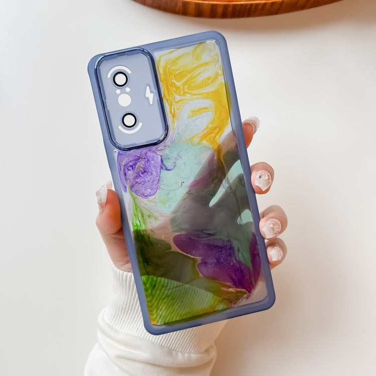 For Xiaomi Redmi K40 Gaming Oil Painting Electroplating TPU Phone Case(Blue) - Xiaomi Cases by buy2fix | Online Shopping UK | buy2fix