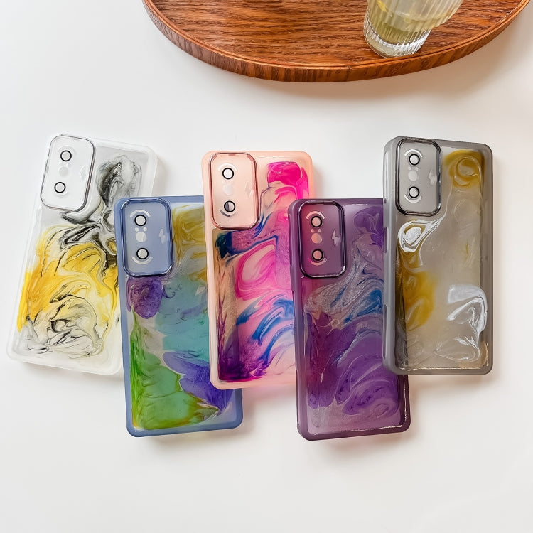 For Xiaomi Redmi K40 Gaming Oil Painting Electroplating TPU Phone Case(Blue) - Xiaomi Cases by buy2fix | Online Shopping UK | buy2fix