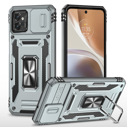 For Motorola Moto G32 Armor PC + TPU Camera Shield Phone Case(Grey) - Motorola Cases by buy2fix | Online Shopping UK | buy2fix