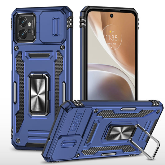 For Motorola Moto G32 Armor PC + TPU Camera Shield Phone Case(Navy Blue) - Motorola Cases by buy2fix | Online Shopping UK | buy2fix