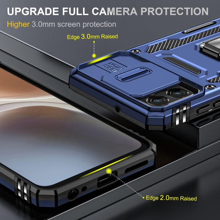 For Motorola Moto G32 Armor PC + TPU Camera Shield Phone Case(Navy Blue) - Motorola Cases by buy2fix | Online Shopping UK | buy2fix