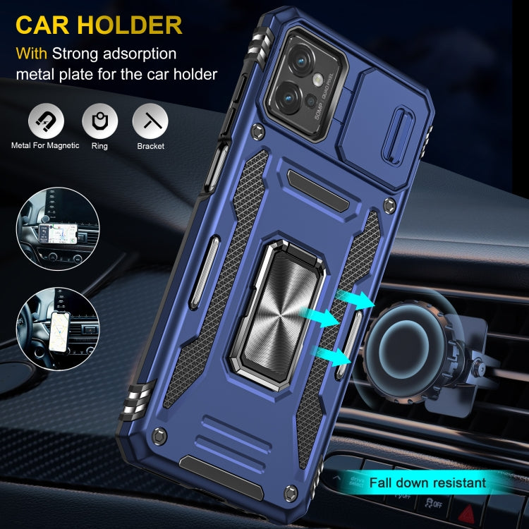 For Motorola Moto G32 Armor PC + TPU Camera Shield Phone Case(Navy Blue) - Motorola Cases by buy2fix | Online Shopping UK | buy2fix