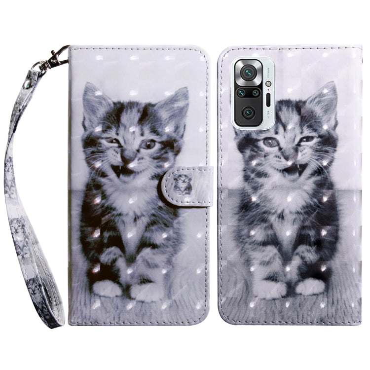 For Xiaomi Redmi Note 10 Pro 3D Painted Pattern Leather Phone Case(Smile Cat) - Xiaomi Cases by buy2fix | Online Shopping UK | buy2fix
