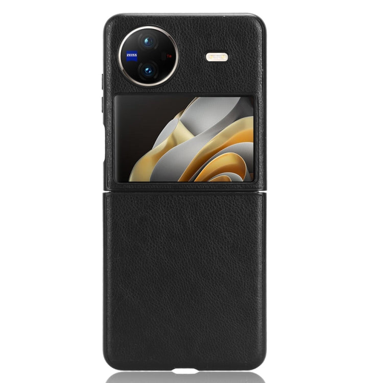 For vivo X Flip Litchi Texture Back Cover Phone Case(Black) - vivo Cases by buy2fix | Online Shopping UK | buy2fix