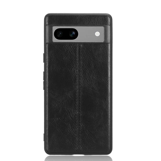 For Google Pixel 7a Sewing Cow Pattern Skin PC + PU + TPU Phone Case(Black) - Google Cases by buy2fix | Online Shopping UK | buy2fix