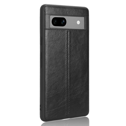 For Google Pixel 7a Sewing Cow Pattern Skin PC + PU + TPU Phone Case(Black) - Google Cases by buy2fix | Online Shopping UK | buy2fix