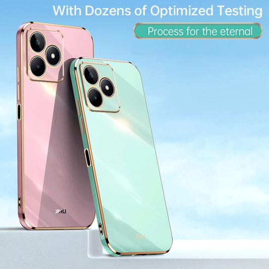 For Realme C53 2023 XINLI Straight 6D Plating Gold Edge TPU Phone Case(Black) - Realme Cases by XINLI | Online Shopping UK | buy2fix