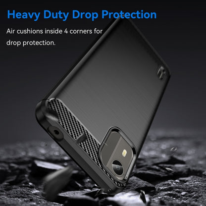 For Nokia C12 Pro Brushed Texture Carbon Fiber TPU Phone Case(Black) by buy2fix