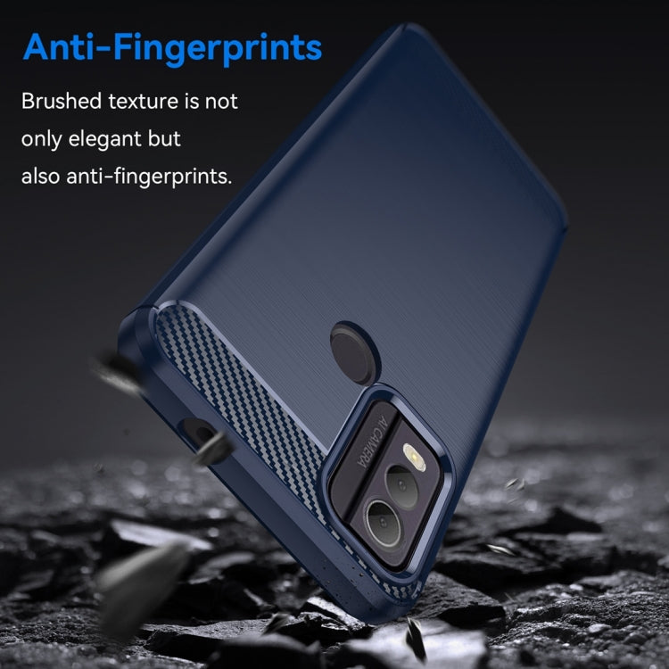 For Nokia C22 Brushed Texture Carbon Fiber TPU Phone Case(Blue) - Nokia Cases by buy2fix | Online Shopping UK | buy2fix