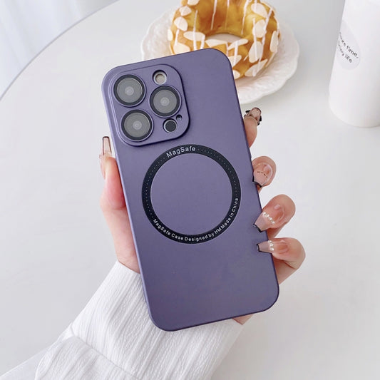 For iPhone 14 Magsafe Magnetic PC Shockproof Phone Case With Camera Lens(Purple) - iPhone 14 Cases by buy2fix | Online Shopping UK | buy2fix