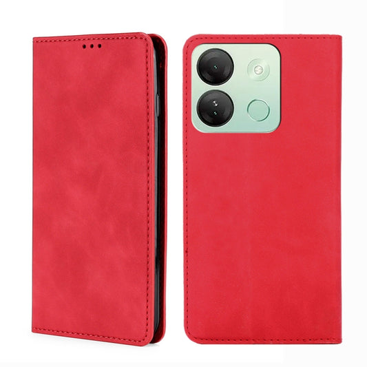 For Infinix Smart 7 HD Skin Feel Magnetic Leather Phone Case(Red) - Infinix Cases by buy2fix | Online Shopping UK | buy2fix