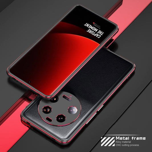 For Xiaomi 13 Ultra LK Aurora Metal Phone Frame with Lens Cover(Black Red) - Xiaomi Cases by buy2fix | Online Shopping UK | buy2fix