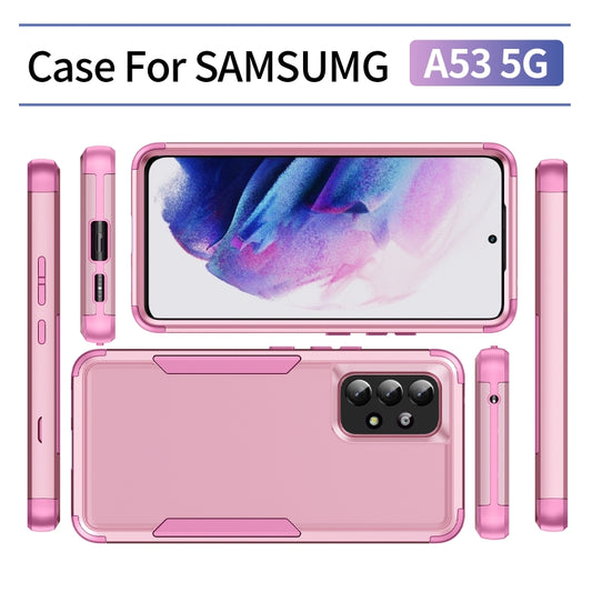 For Samsung Galaxy A53 5G TPU + PC Shockproof Protective Phone Case(Pink) by buy2fix