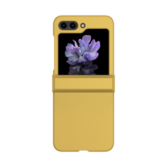 Pour Samsung Galaxy Z Flip5 Skin Feel PC Phone Case avec charnière (jaune)