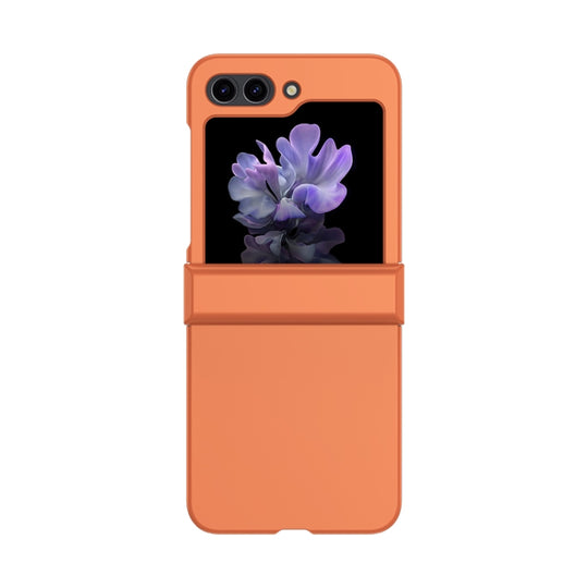 Pour Samsung Galaxy Z Flip5 Skin Feel PC Phone Case avec charnière (Orange)