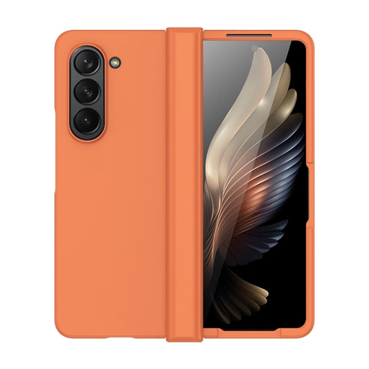 For Samsung Galaxy Z Fold5 Skin Feel PC Phone Case with Hinge(Orange) - Galaxy Z Fold5 Cases by buy2fix | Online Shopping UK | buy2fix