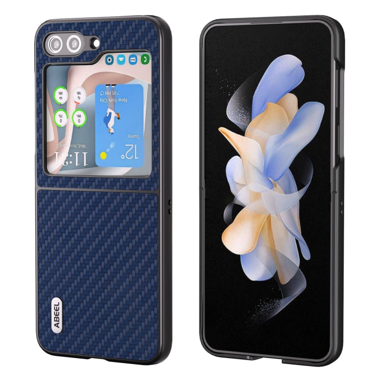 For Samsung Galaxy Z Flip5 ABEEL Carbon Fiber Texture Protective Phone Case(Dark Blue) by buy2fix