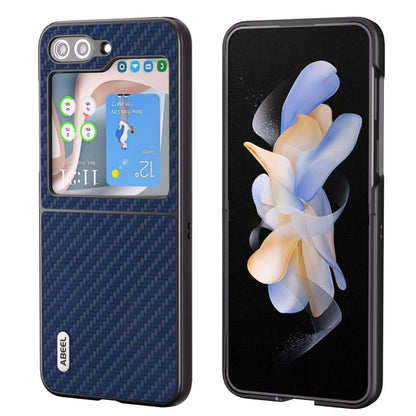 For Samsung Galaxy Z Flip5 ABEEL Carbon Fiber Texture Protective Phone Case(Dark Blue) by buy2fix