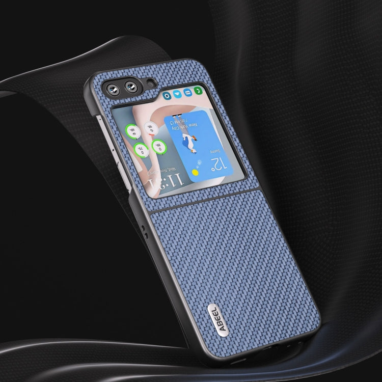 For Samsung Galaxy Z Flip5 ABEEL Carbon Fiber Texture Protective Phone Case(Light Blue) by buy2fix