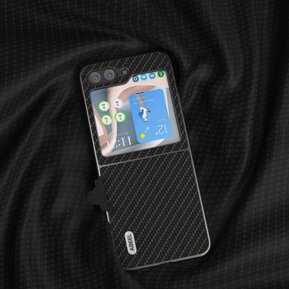 For Samsung Galaxy Z Flip5 ABEEL Carbon Fiber Texture Protective Phone Case(Black) by buy2fix