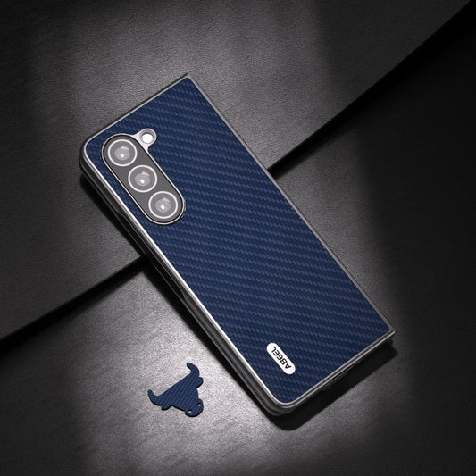For Samsung Galaxy Z Fold5 ABEEL Carbon Fiber Texture Protective Phone Case(Dark Blue) - Galaxy Z Fold5 Cases by buy2fix | Online Shopping UK | buy2fix
