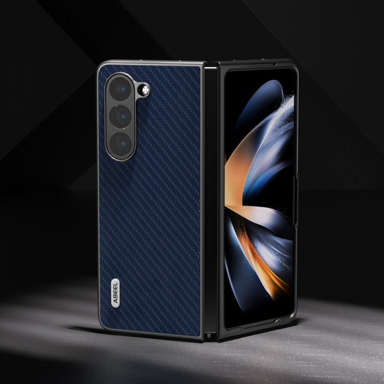 For Samsung Galaxy Z Fold5 ABEEL Carbon Fiber Texture Protective Phone Case(Dark Blue) - Galaxy Z Fold5 Cases by buy2fix | Online Shopping UK | buy2fix