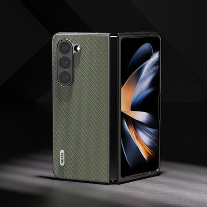 For Samsung Galaxy Z Fold5 ABEEL Carbon Fiber Texture Protective Phone Case(Green) - Galaxy Z Fold5 Cases by buy2fix | Online Shopping UK | buy2fix