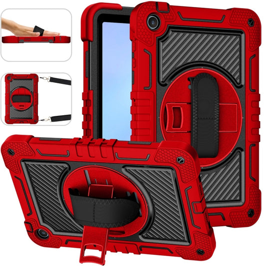 For Huawei MatePad SE 10.4 360 Degree Rotation PC Contrast Silicone Tablet Case(Red + Black) - Huawei by buy2fix | Online Shopping UK | buy2fix