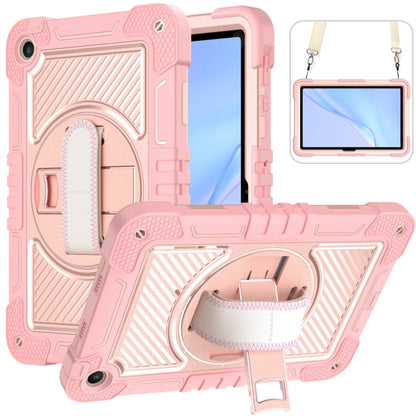 For Huawei MatePad SE 10.4 360 Degree Rotation PC Contrast Silicone Tablet Case(Rose Gold) - Huawei by buy2fix | Online Shopping UK | buy2fix