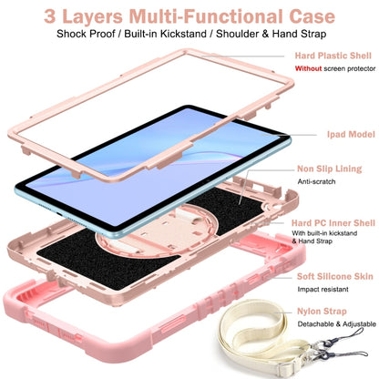 For Huawei MatePad SE 10.4 360 Degree Rotation PC Contrast Silicone Tablet Case(Rose Gold) - Huawei by buy2fix | Online Shopping UK | buy2fix