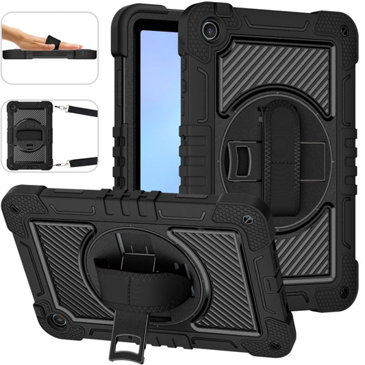 For Huawei MatePad SE 10.4 360 Degree Rotation PC Contrast Silicone Tablet Case(Black) - Huawei by buy2fix | Online Shopping UK | buy2fix
