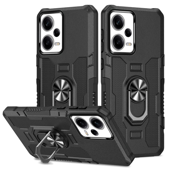 For Xiaomi Redmi Note 12 Pro 5G Global / Poco X5 Pro Ring Holder Armor Hybrid Phone Case(Black)