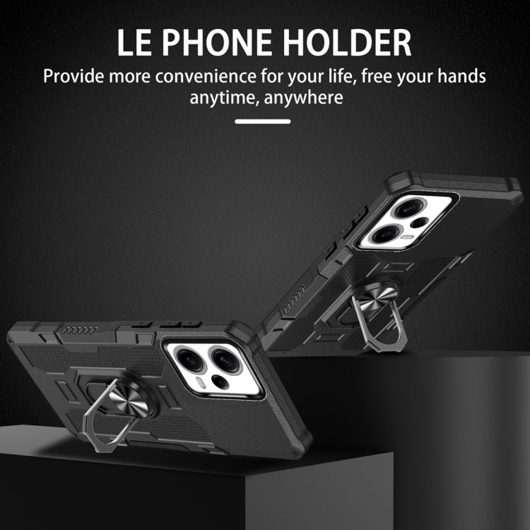 For Xiaomi Redmi Note 12 Pro 5G Global / Poco X5 Pro Ring Holder Armor Hybrid Phone Case(Black) by buy2fix