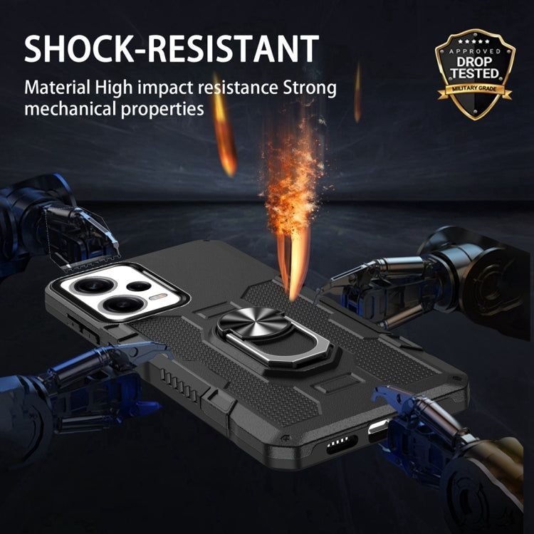 For Xiaomi Redmi Note 12 Pro 5G Global / Poco X5 Pro Ring Holder Armor Hybrid Phone Case(Black) by buy2fix