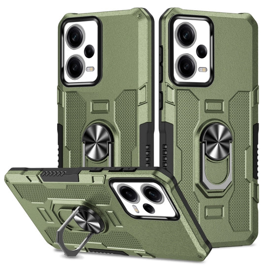 For Xiaomi Redmi Note 12 Pro 5G Global / Poco X5 Pro Ring Holder Armor Hybrid Phone Case(Green)