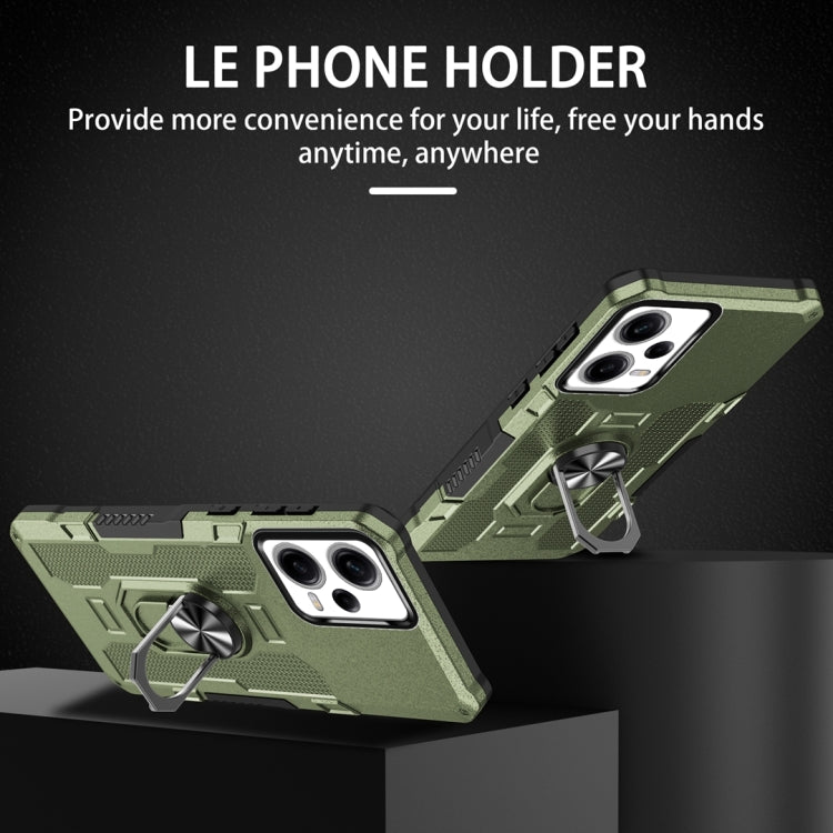For Xiaomi Redmi Note 12 Pro 5G Global / Poco X5 Pro Ring Holder Armor Hybrid Phone Case(Green) by buy2fix