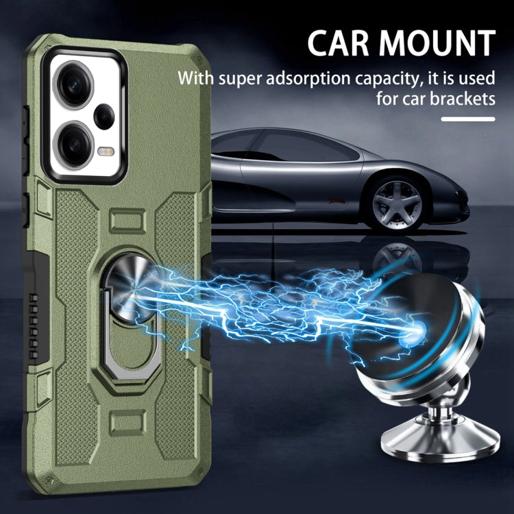 For Xiaomi Redmi Note 12 Pro 5G Global / Poco X5 Pro Ring Holder Armor Hybrid Phone Case(Green) by buy2fix