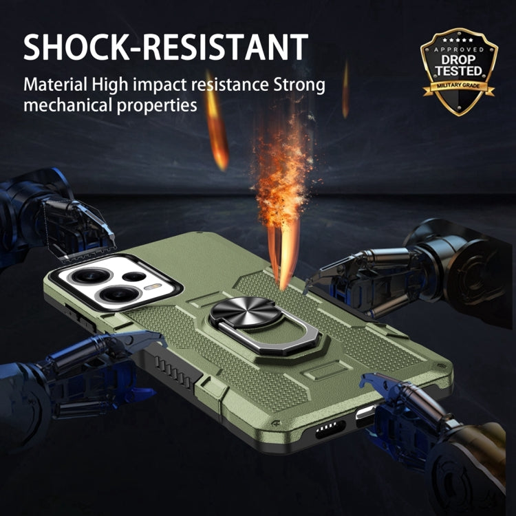 For Xiaomi Redmi Note 12 Pro 5G Global / Poco X5 Pro Ring Holder Armor Hybrid Phone Case(Green) by buy2fix