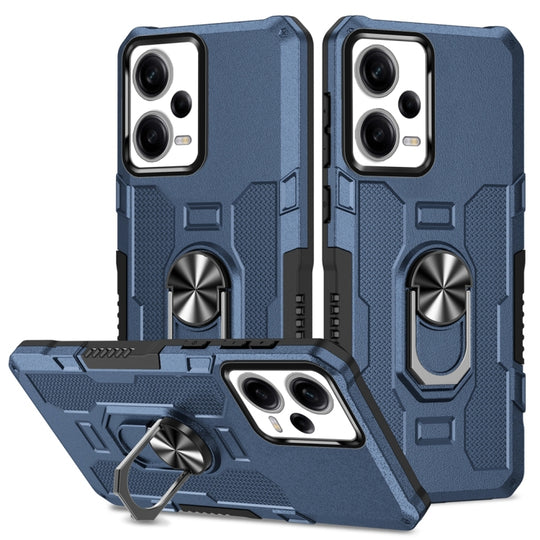 For Xiaomi Redmi Note 12 Pro 5G Global / Poco X5 Pro Ring Holder Armor Hybrid Phone Case(Blue)