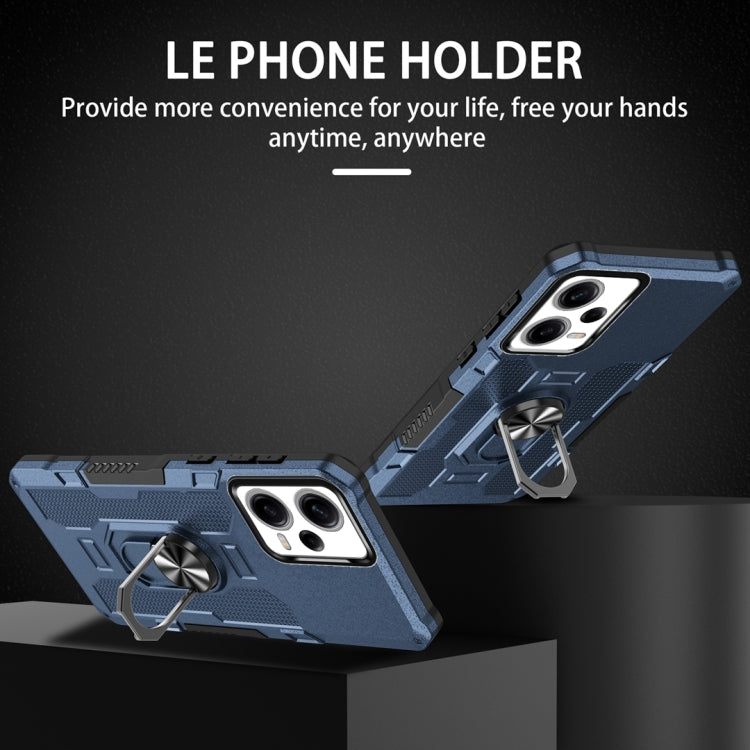 For Xiaomi Redmi Note 12 Pro 5G Global / Poco X5 Pro Ring Holder Armor Hybrid Phone Case(Blue) by buy2fix
