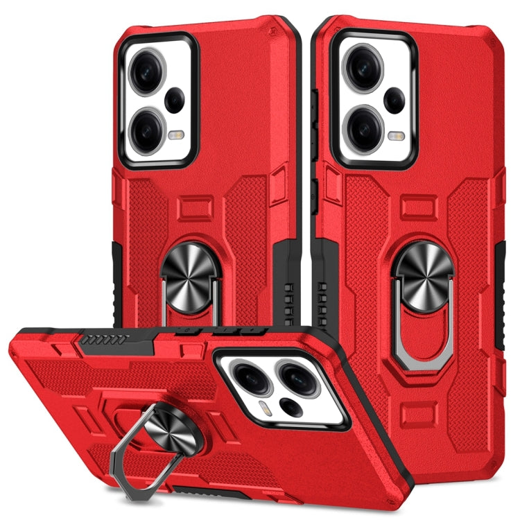 For Xiaomi Redmi Note 12 Pro 5G Global / Poco X5 Pro Ring Holder Armor Hybrid Phone Case(Red) by buy2fix