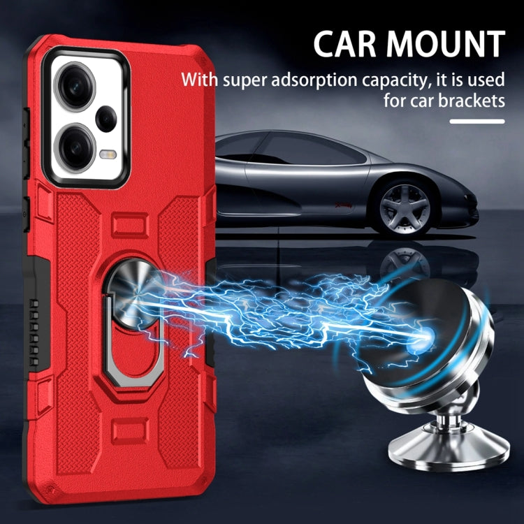 For Xiaomi Redmi Note 12 Pro 5G Global / Poco X5 Pro Ring Holder Armor Hybrid Phone Case(Red) by buy2fix