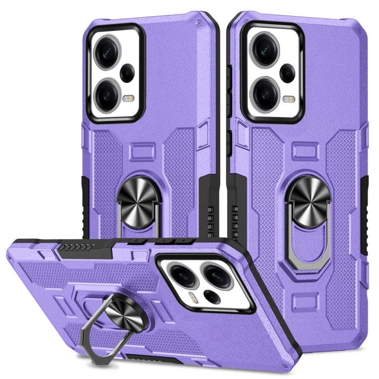 For Xiaomi Redmi Note 12 Pro 5G Global / Poco X5 Pro Ring Holder Armor Hybrid Phone Case(Purple) by buy2fix