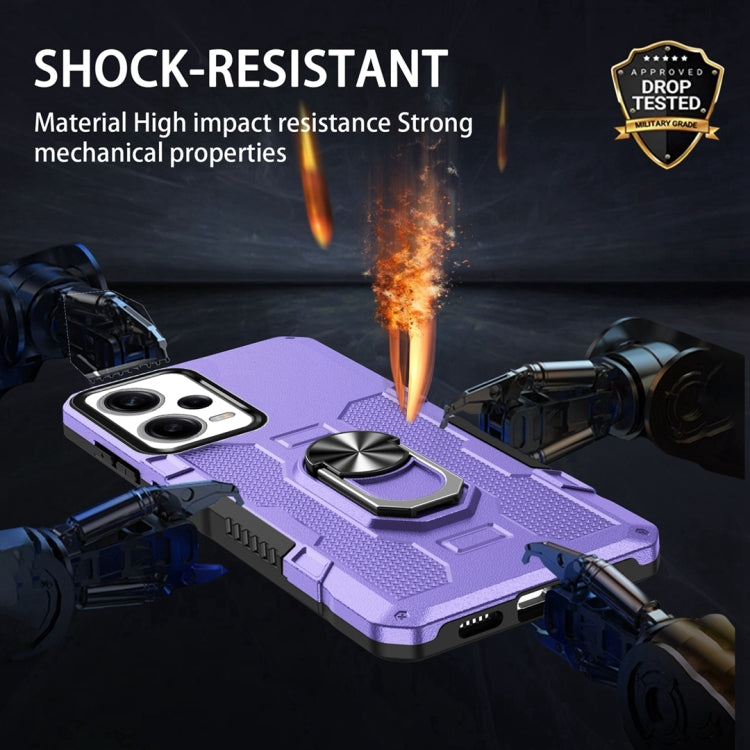 For Xiaomi Redmi Note 12 Pro 5G Global / Poco X5 Pro Ring Holder Armor Hybrid Phone Case(Purple) by buy2fix